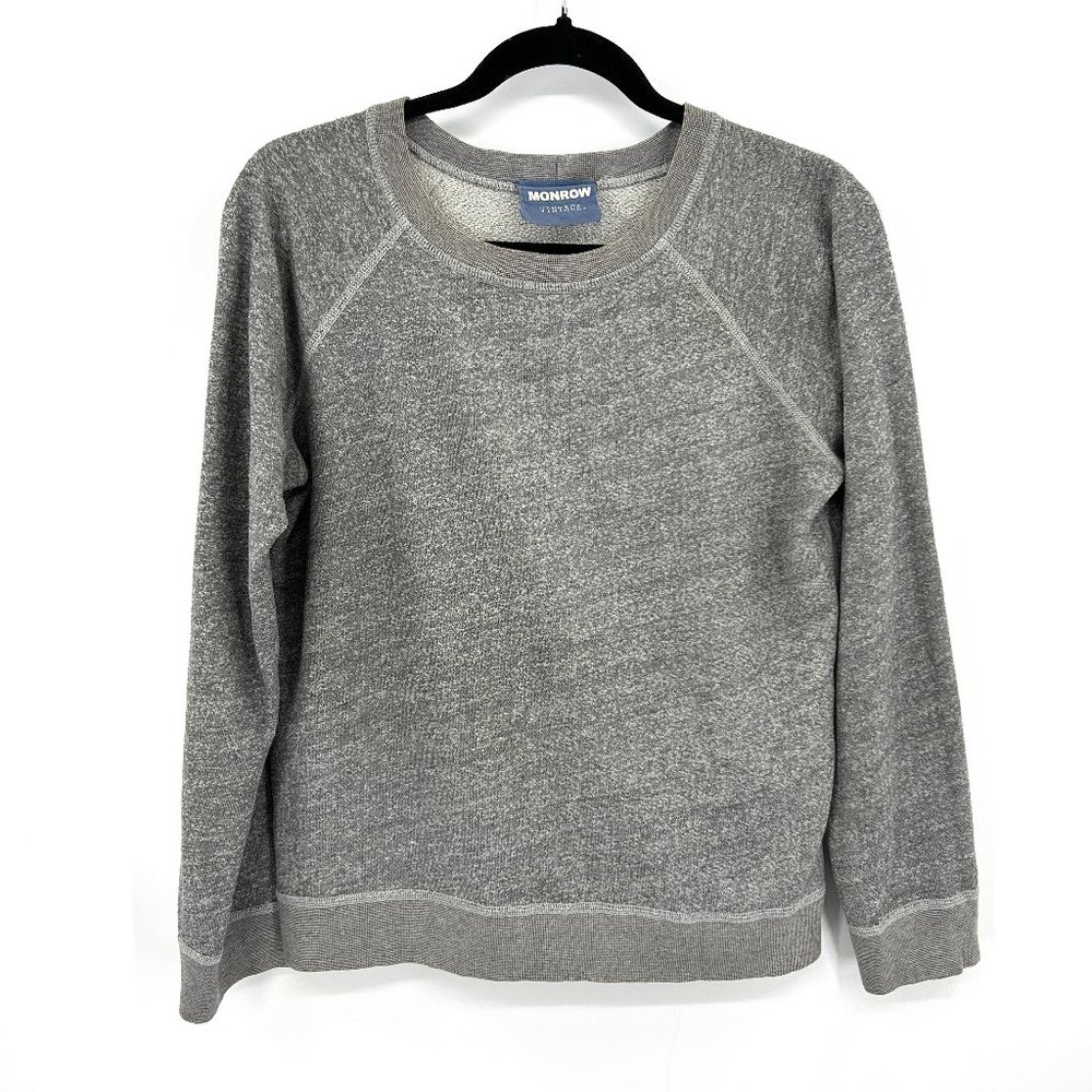 MONROW Vintage Gray Crew Neck Pullover Sweater Size XS